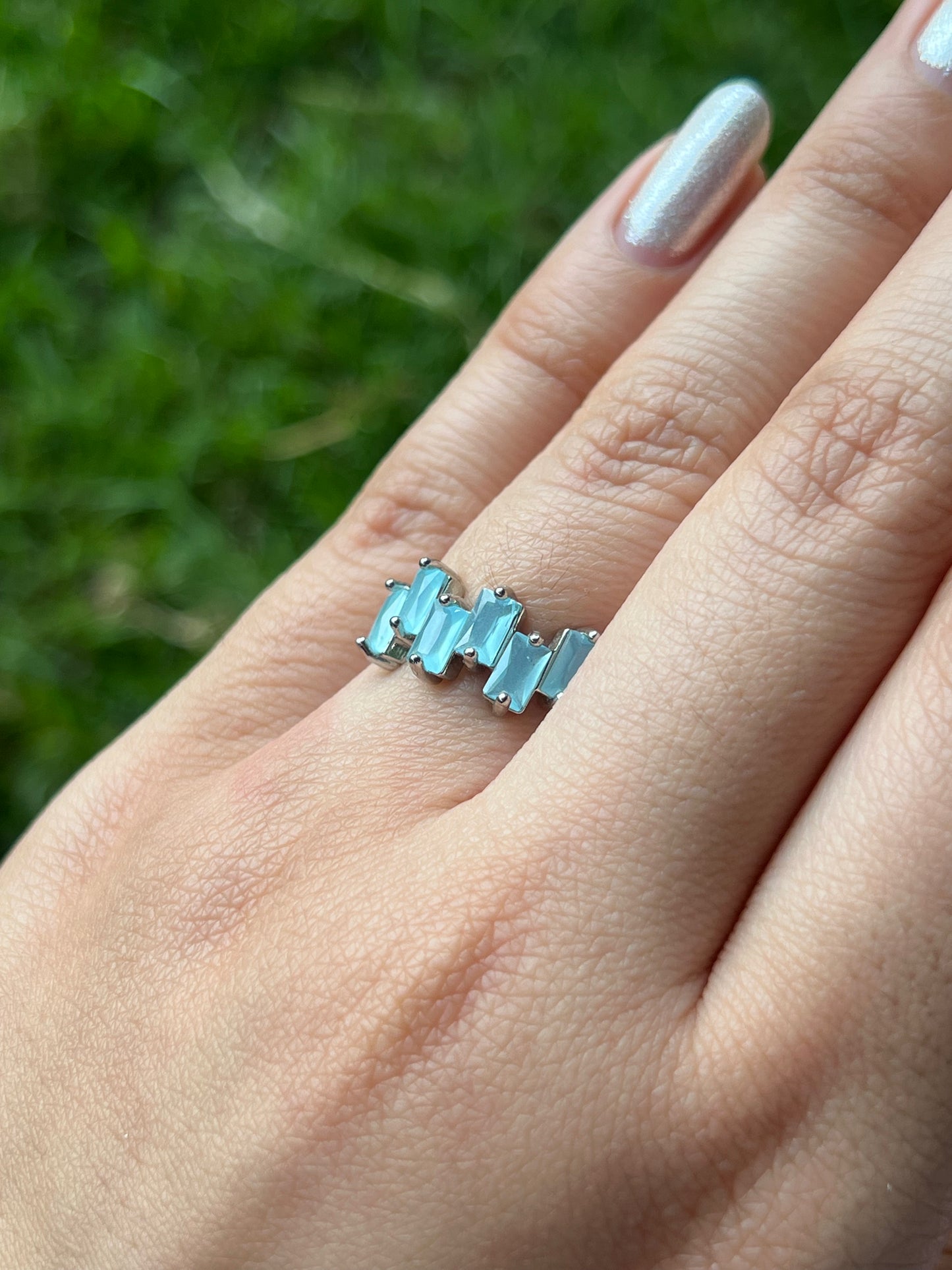 Sky Blue Bloom Ring