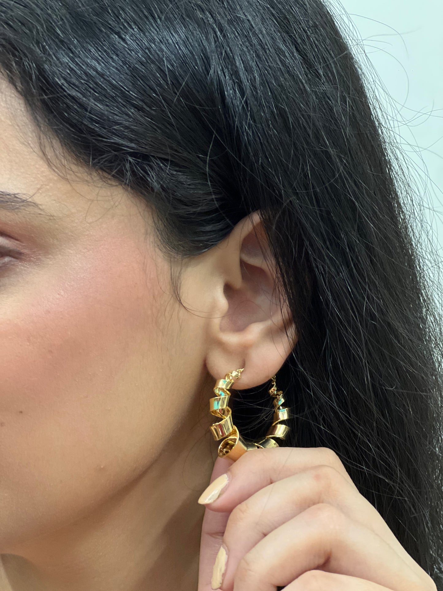 Golden Twirl Hoops
