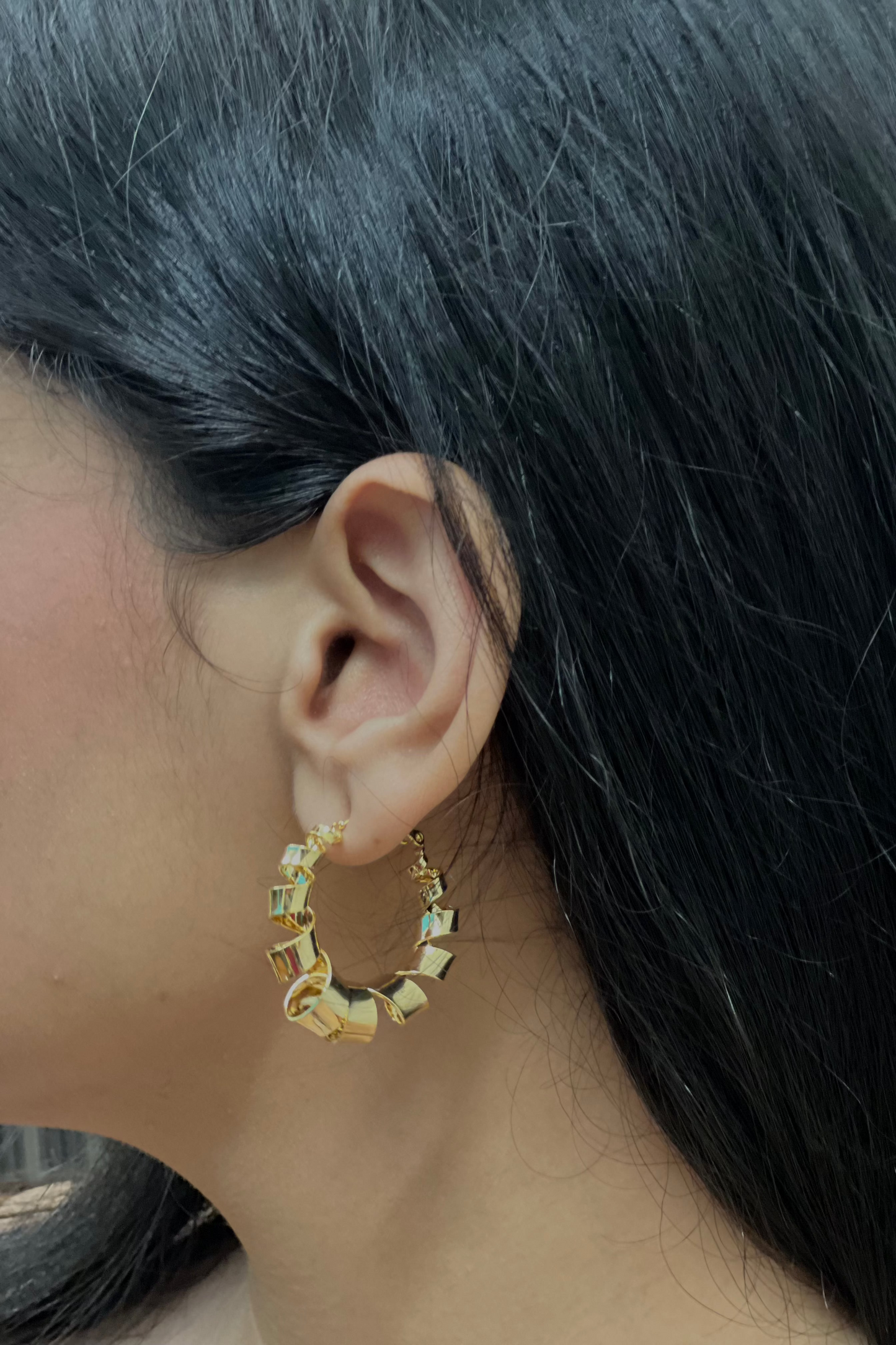 Golden Twirl Hoops