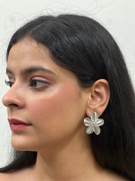 Silver Flower Earrings