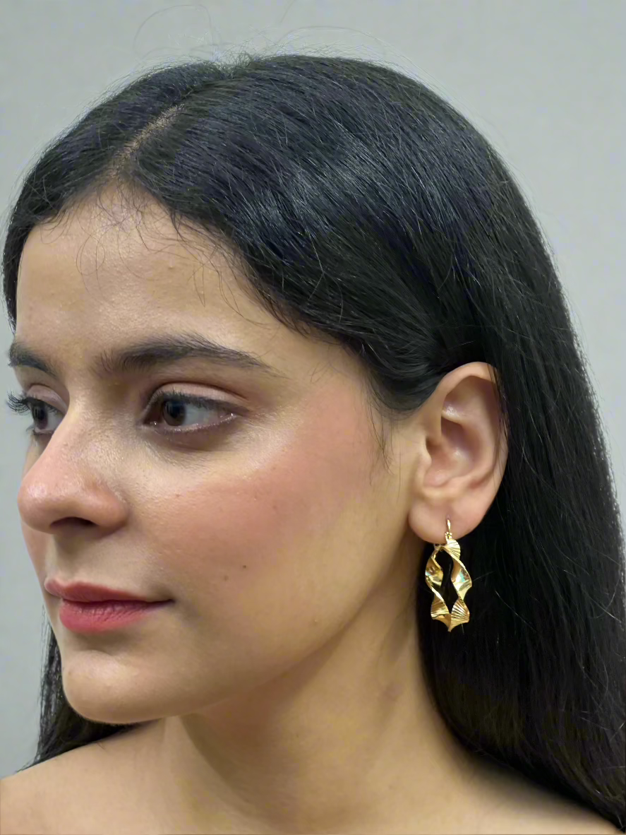 Twisted Gleam Hoop Earrings