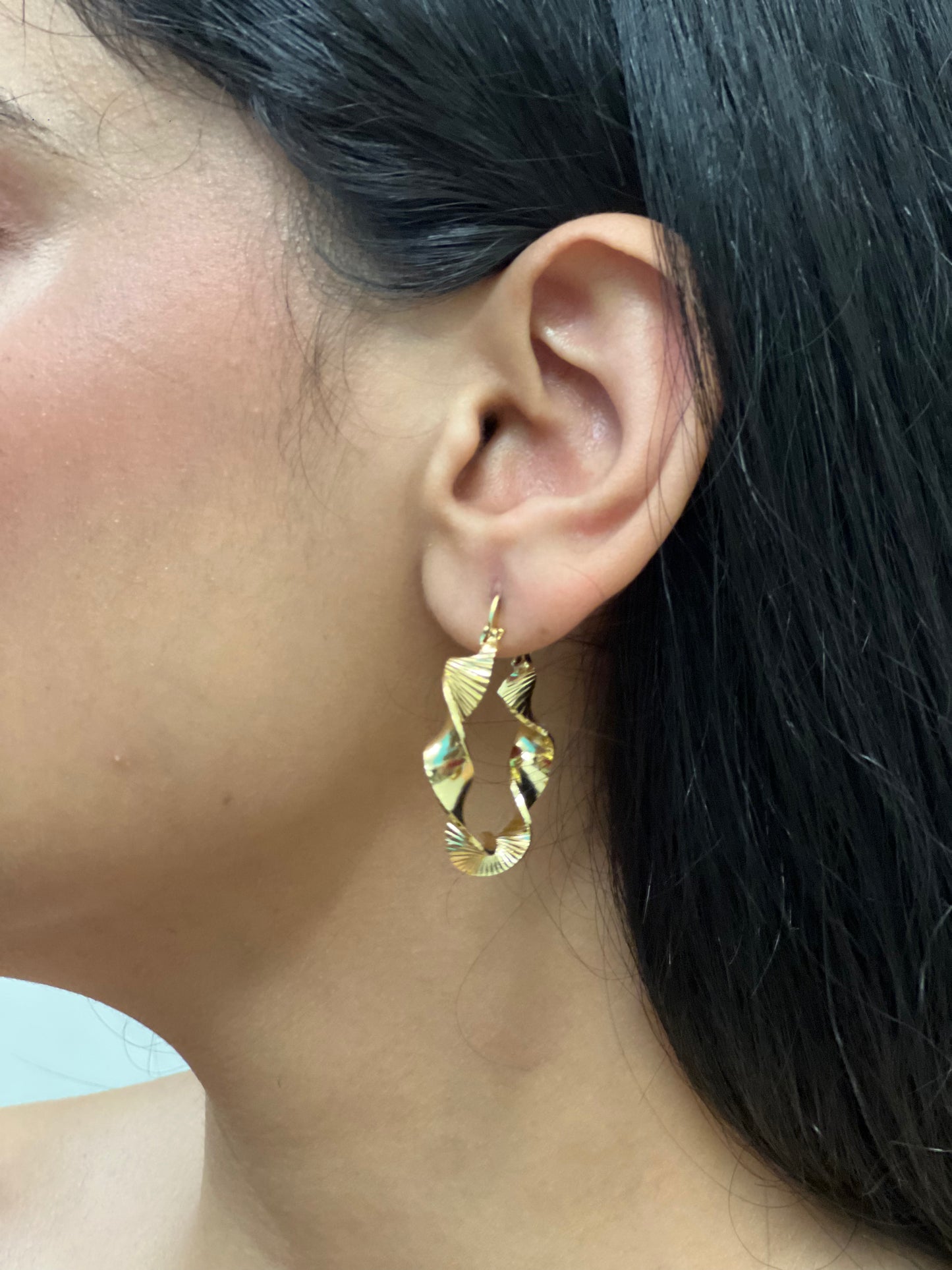 Twisted Gleam Hoop Earrings