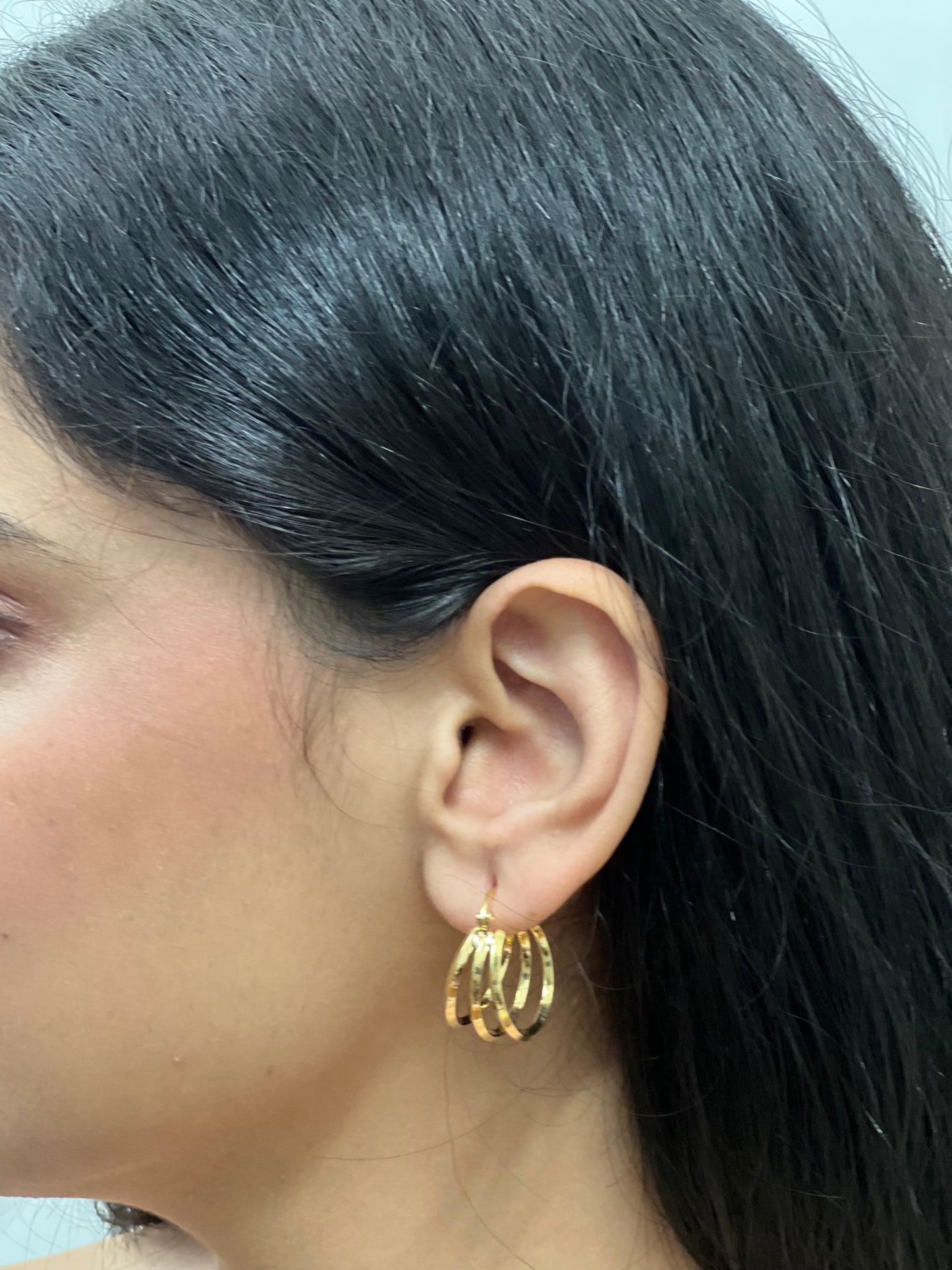 Three Layered Gold Hoops
