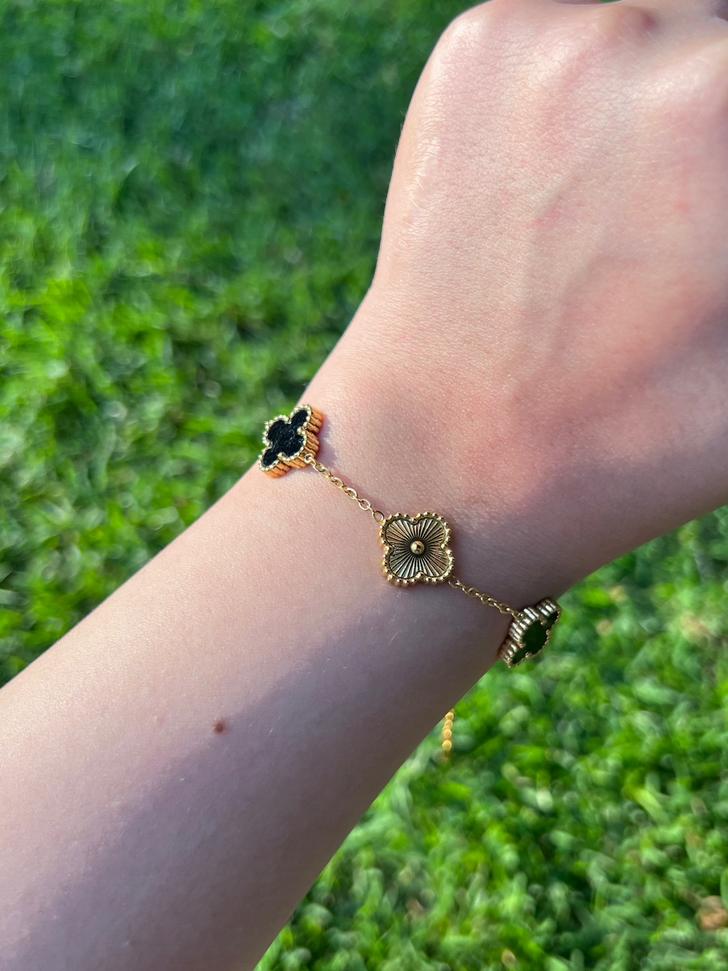 Ethereal Bloom Clover Bracelet