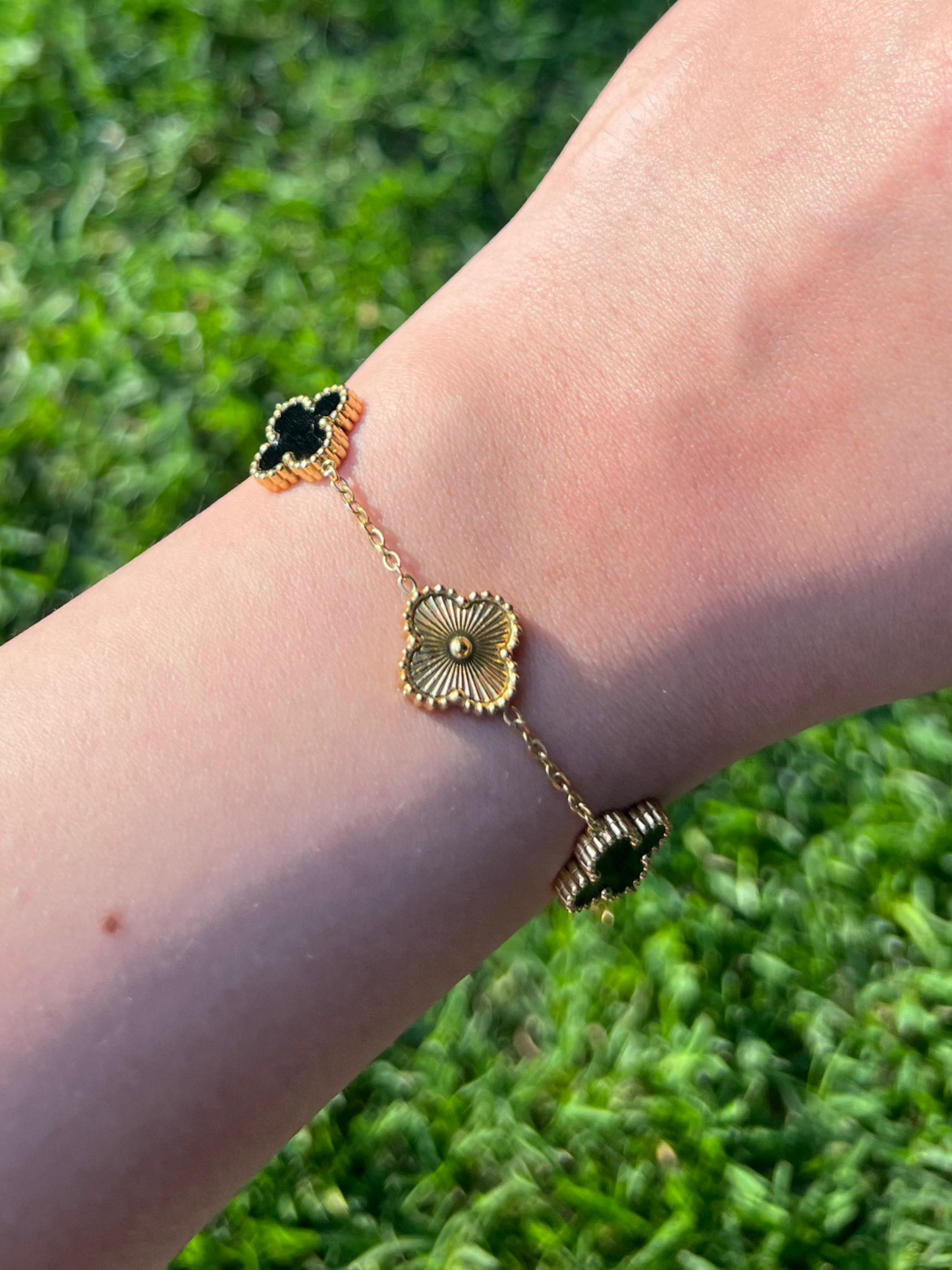 Ethereal Bloom Clover Bracelet