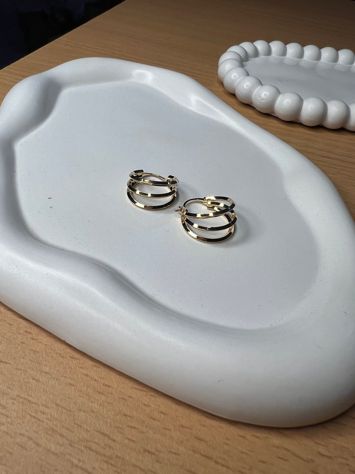 Three Layered Gold Hoops