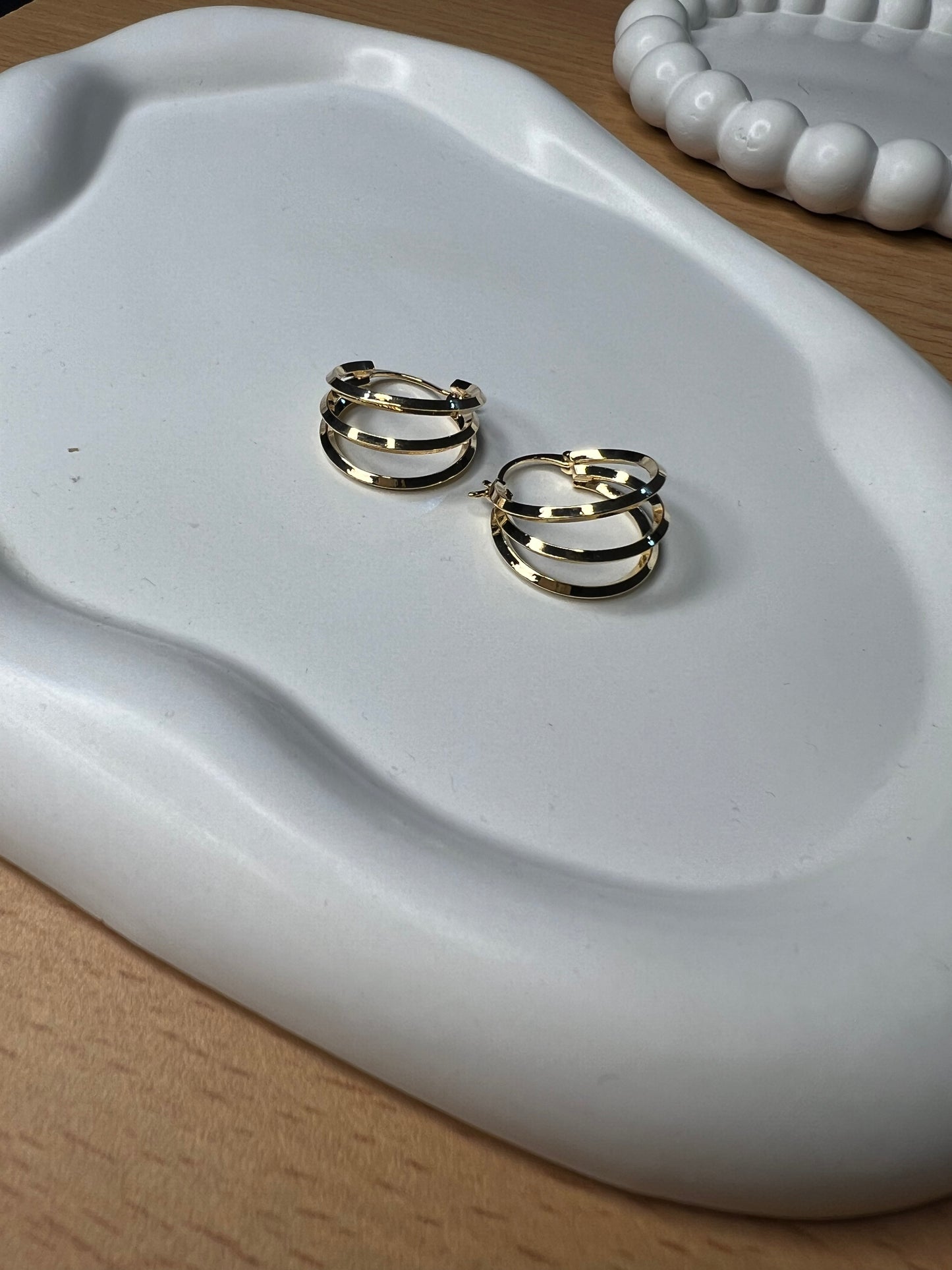 Three Layered Gold Hoops