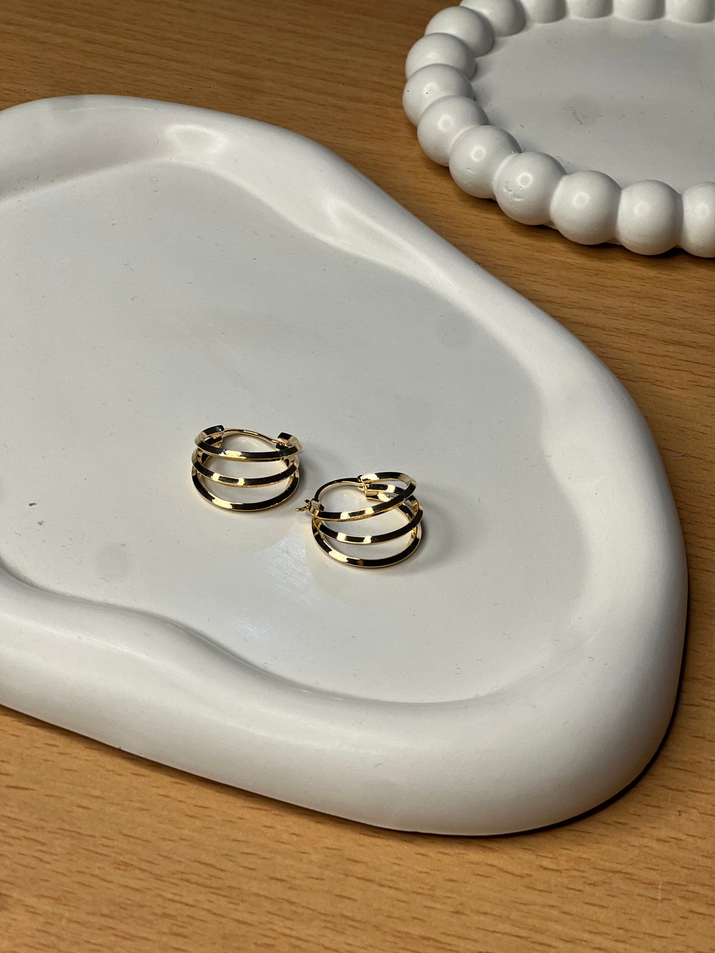 Three Layered Gold Hoops
