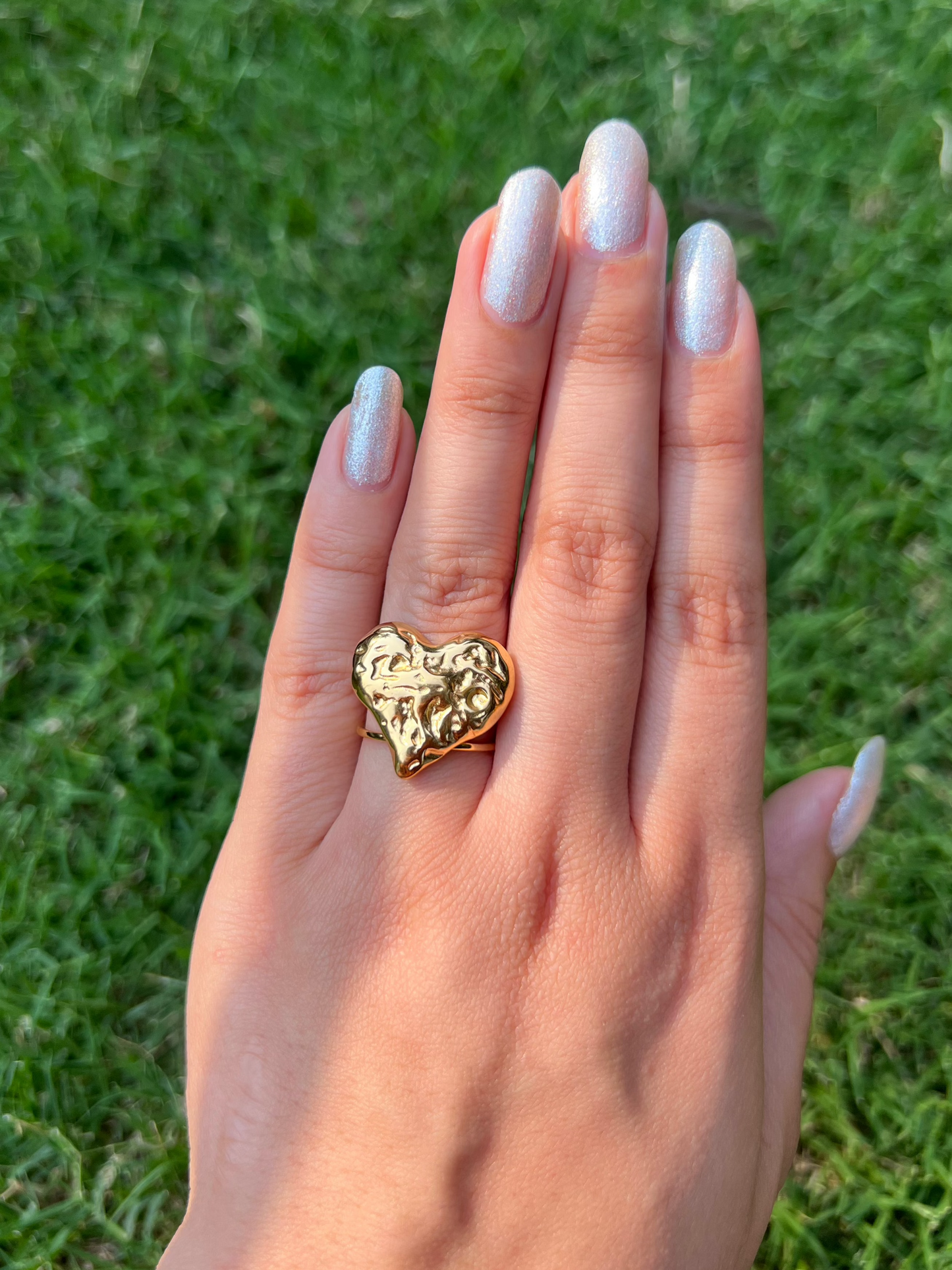 Golden Heartbeat Ring
