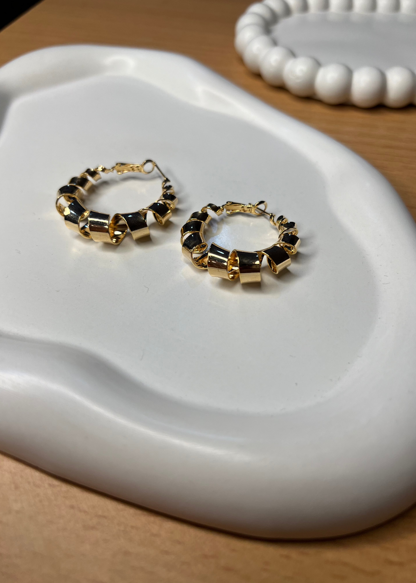 Golden Twirl Hoops