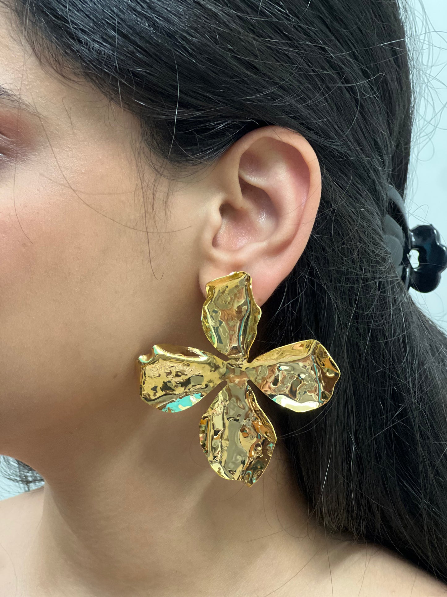 Gold Majestic Rose Earrings