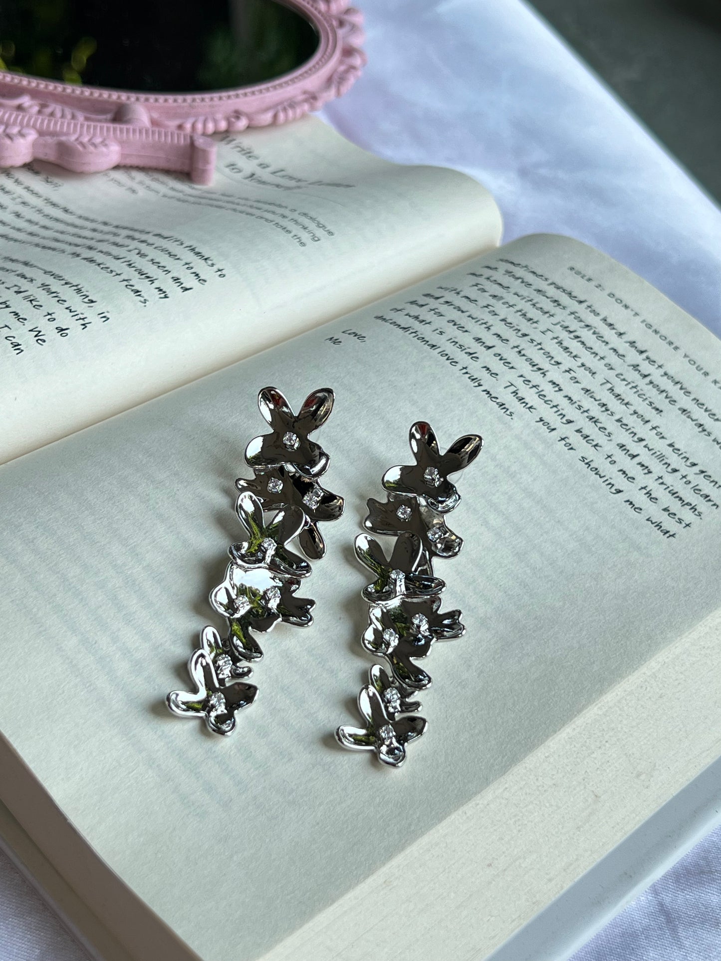 Enchanted Silver Petal Earrings