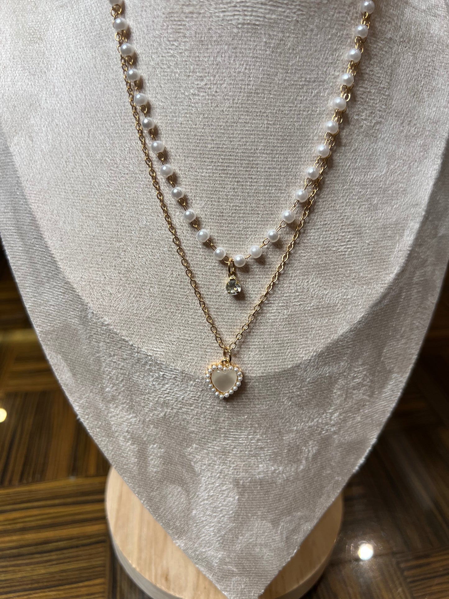 Pearled Heart Necklace