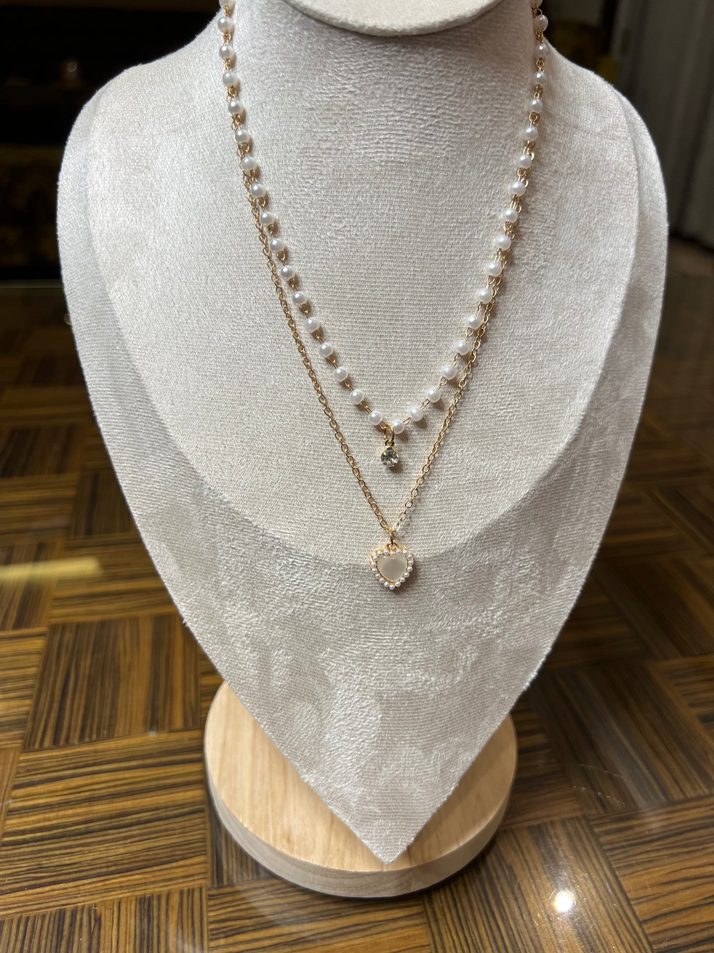 Pearled Heart Necklace