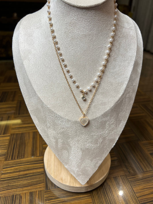 Pearled Heart Necklace