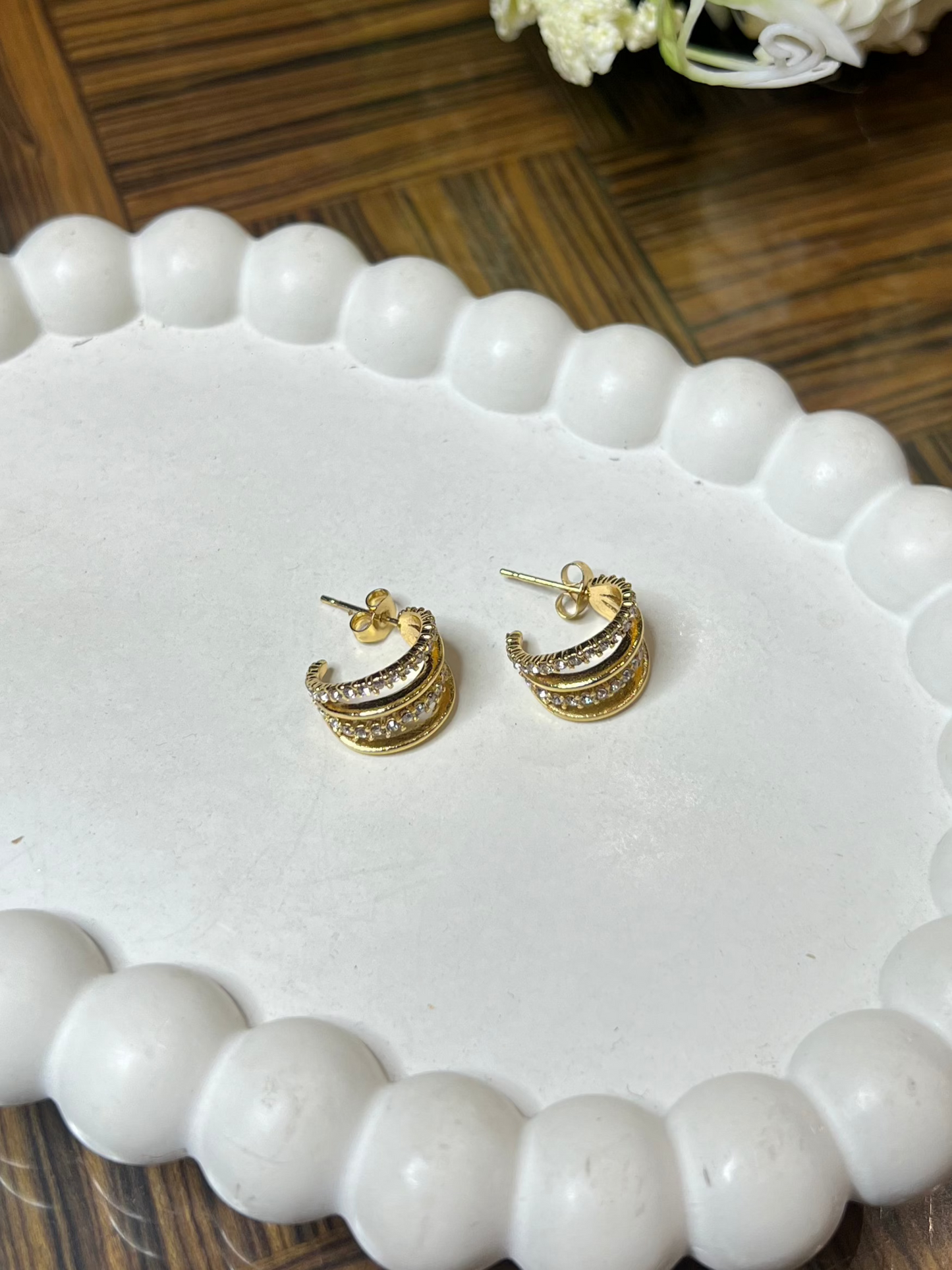 Celeste Charm Hoops