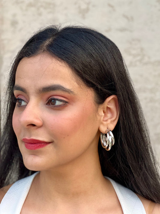 Aura of Divine Silver Hoops
