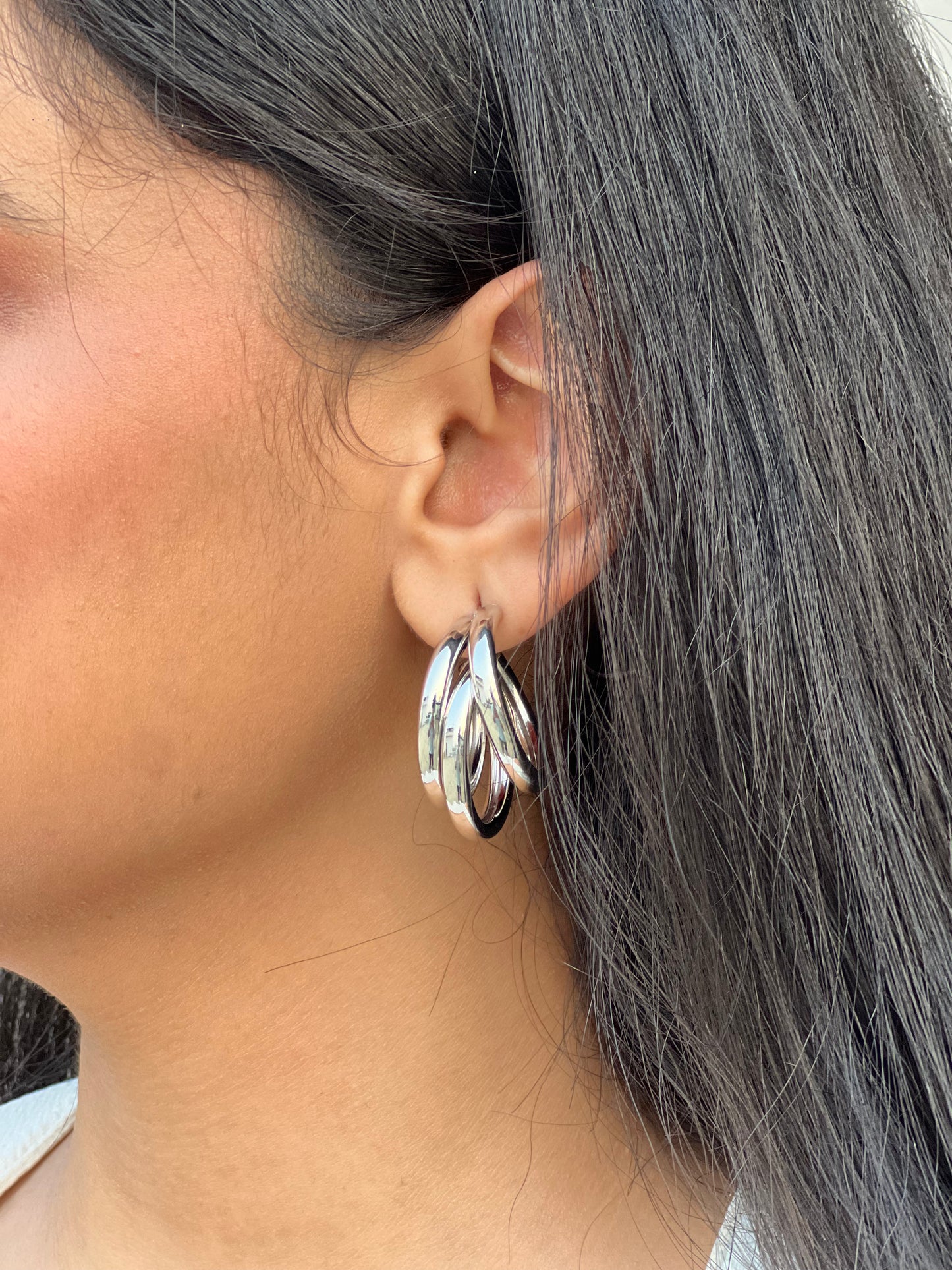 Aura of Divine Silver Hoops