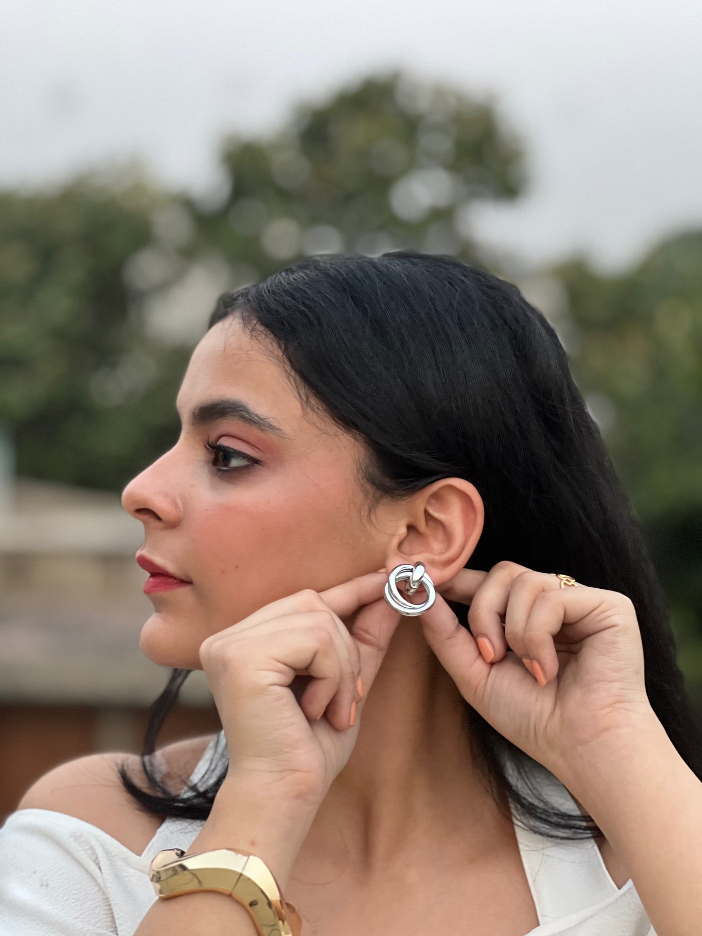 Silver Cascade Earrings