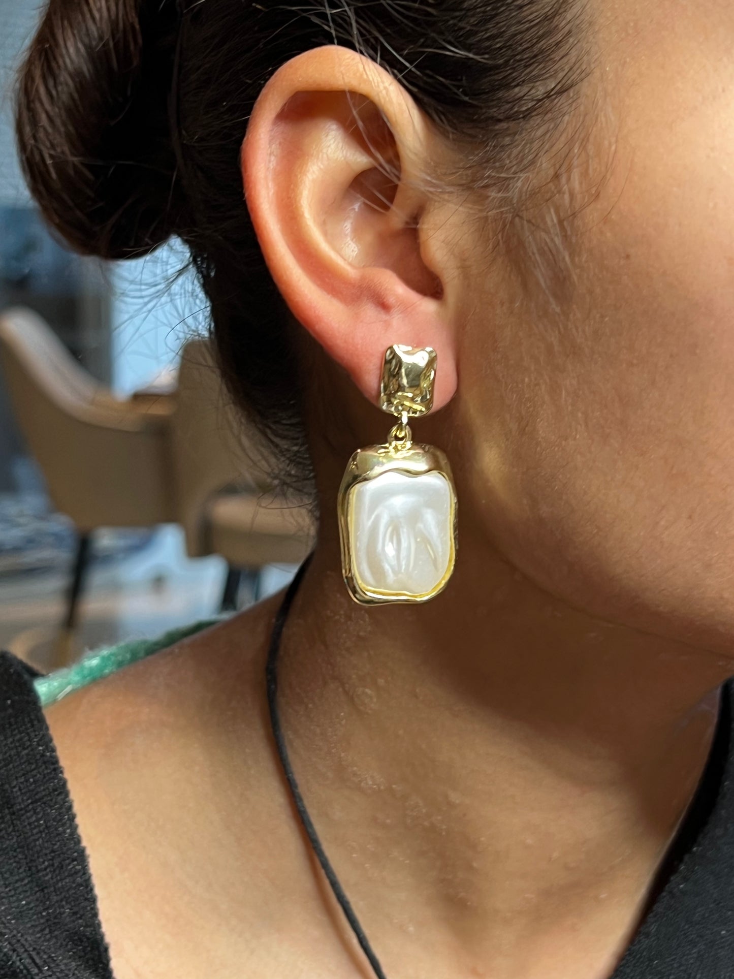 Frosted Pearl Earrings