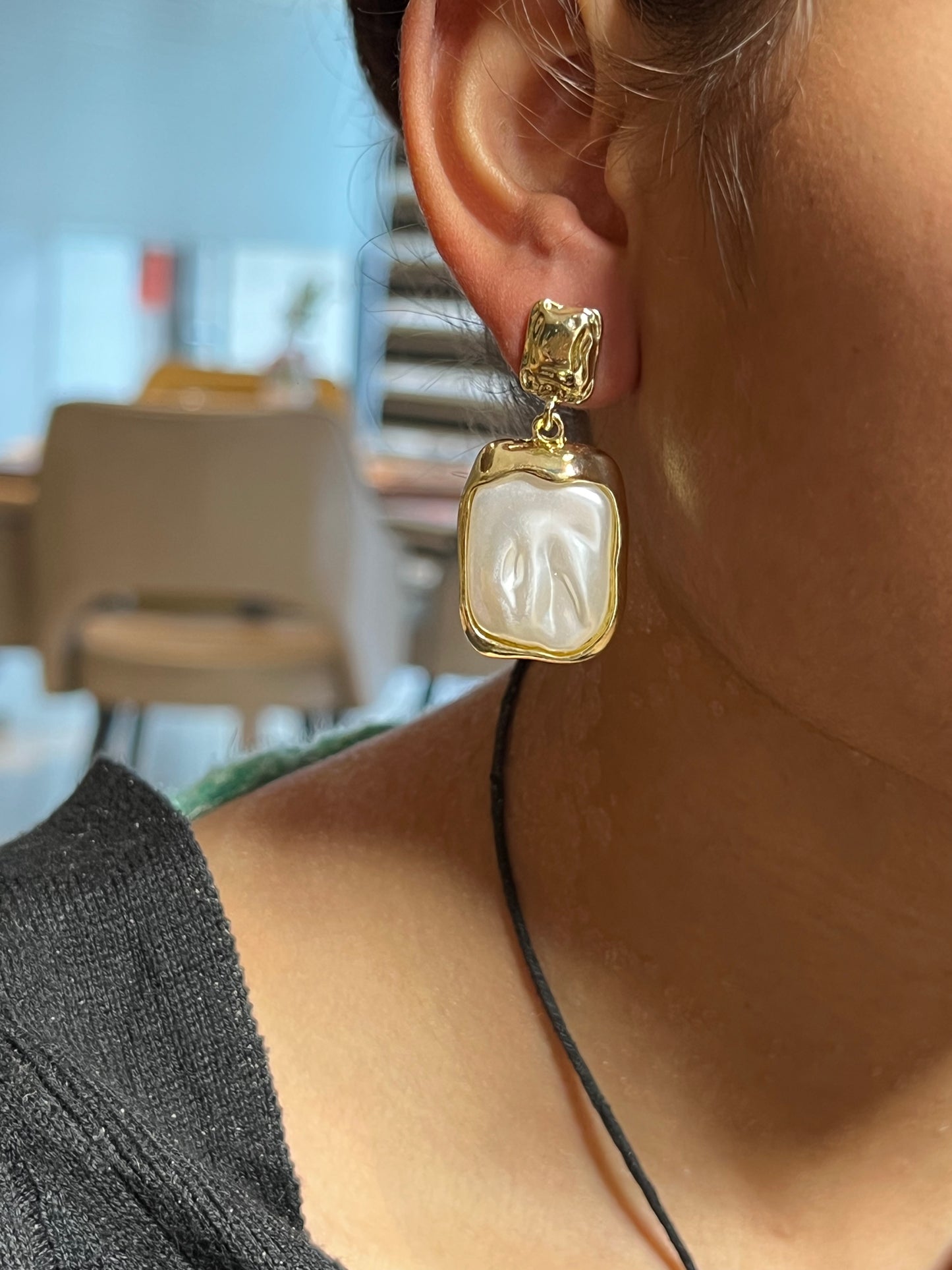 Frosted Pearl Earrings