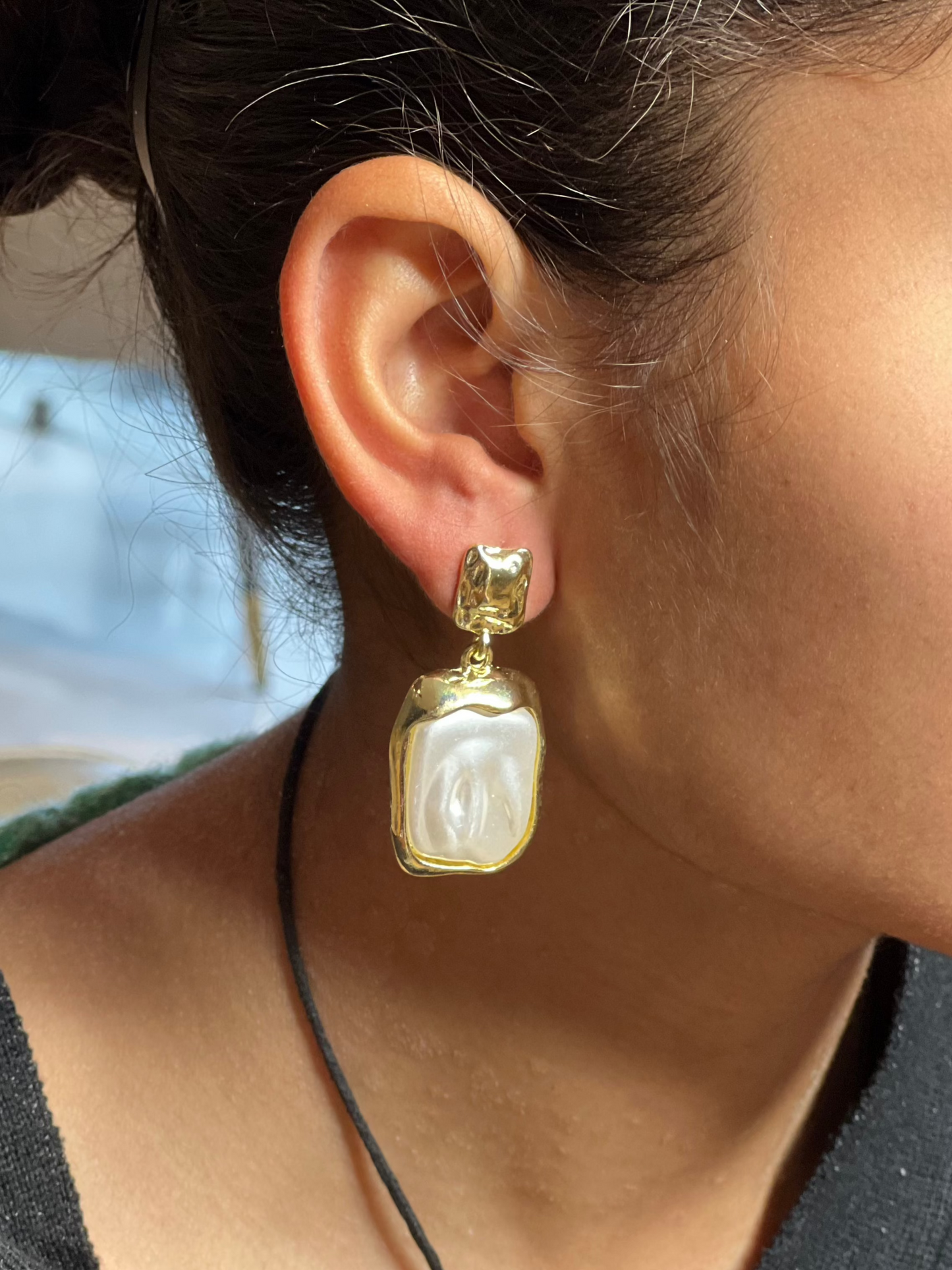 Frosted Pearl Earrings