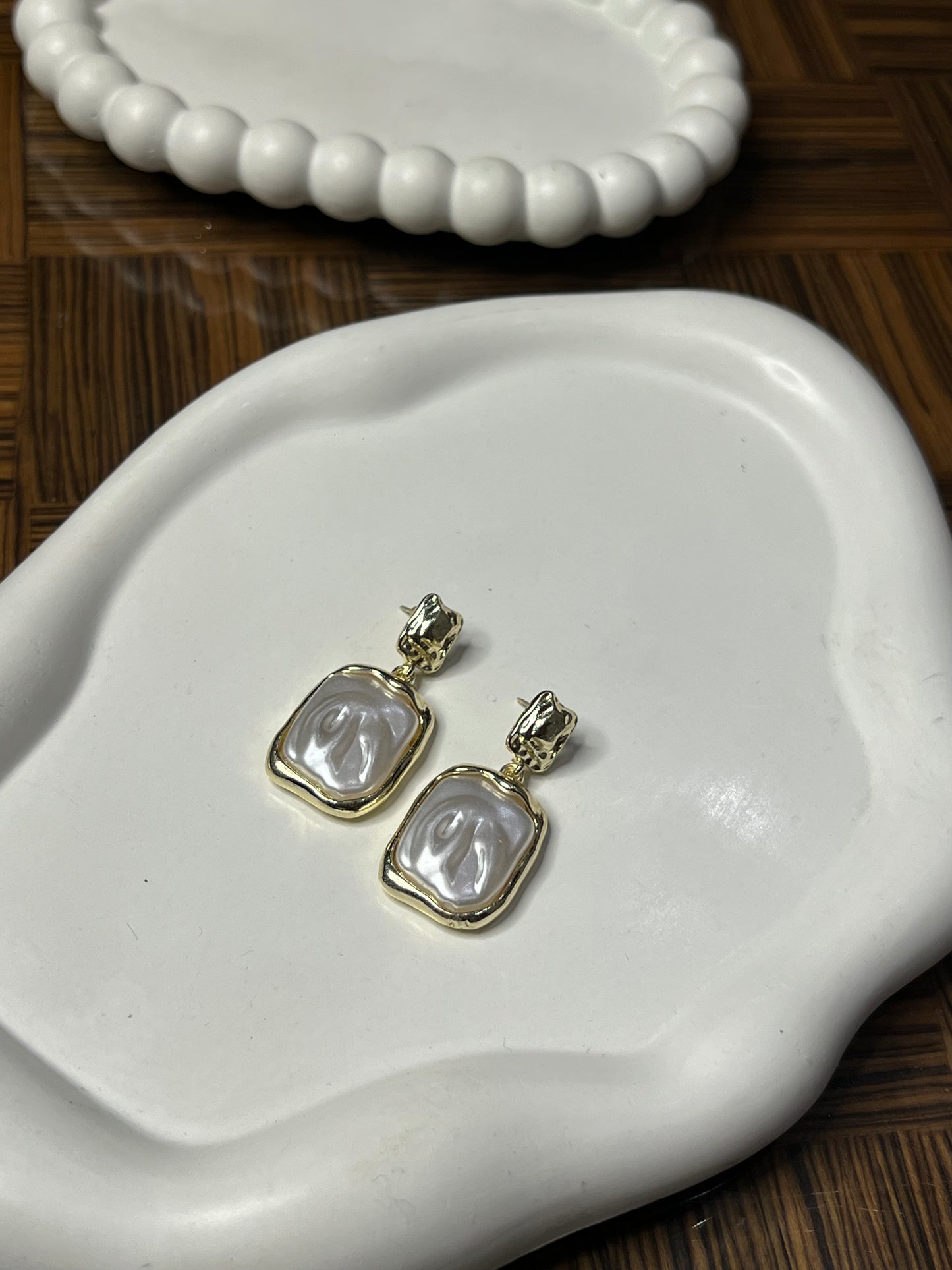 Frosted Pearl Earrings