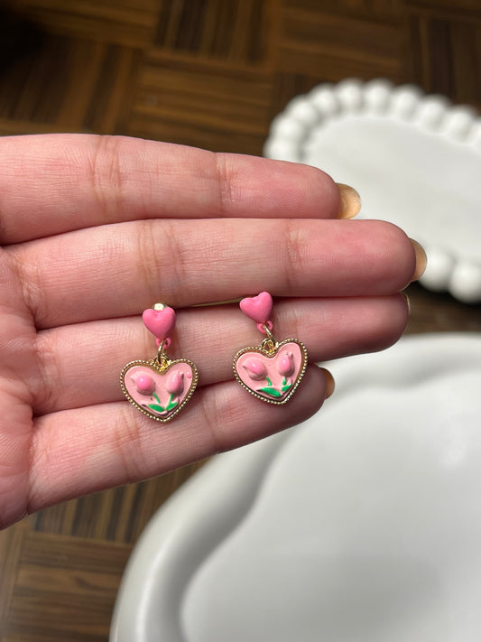 Candyfloss Heart Earrings