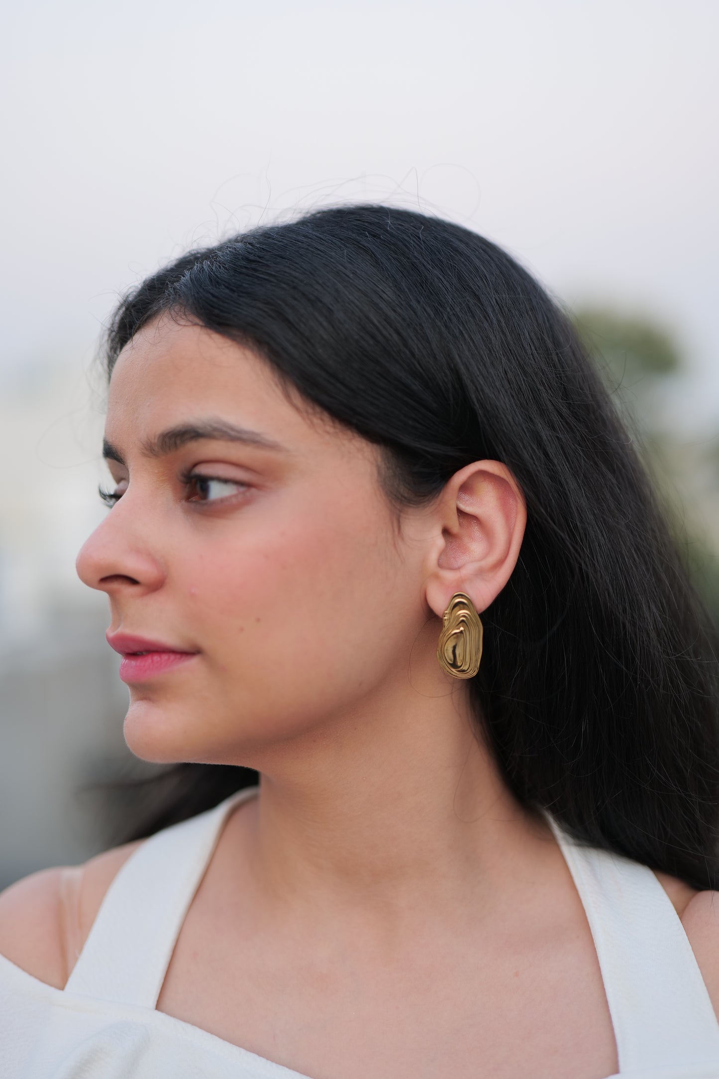 Chic Curve Gold Earrings