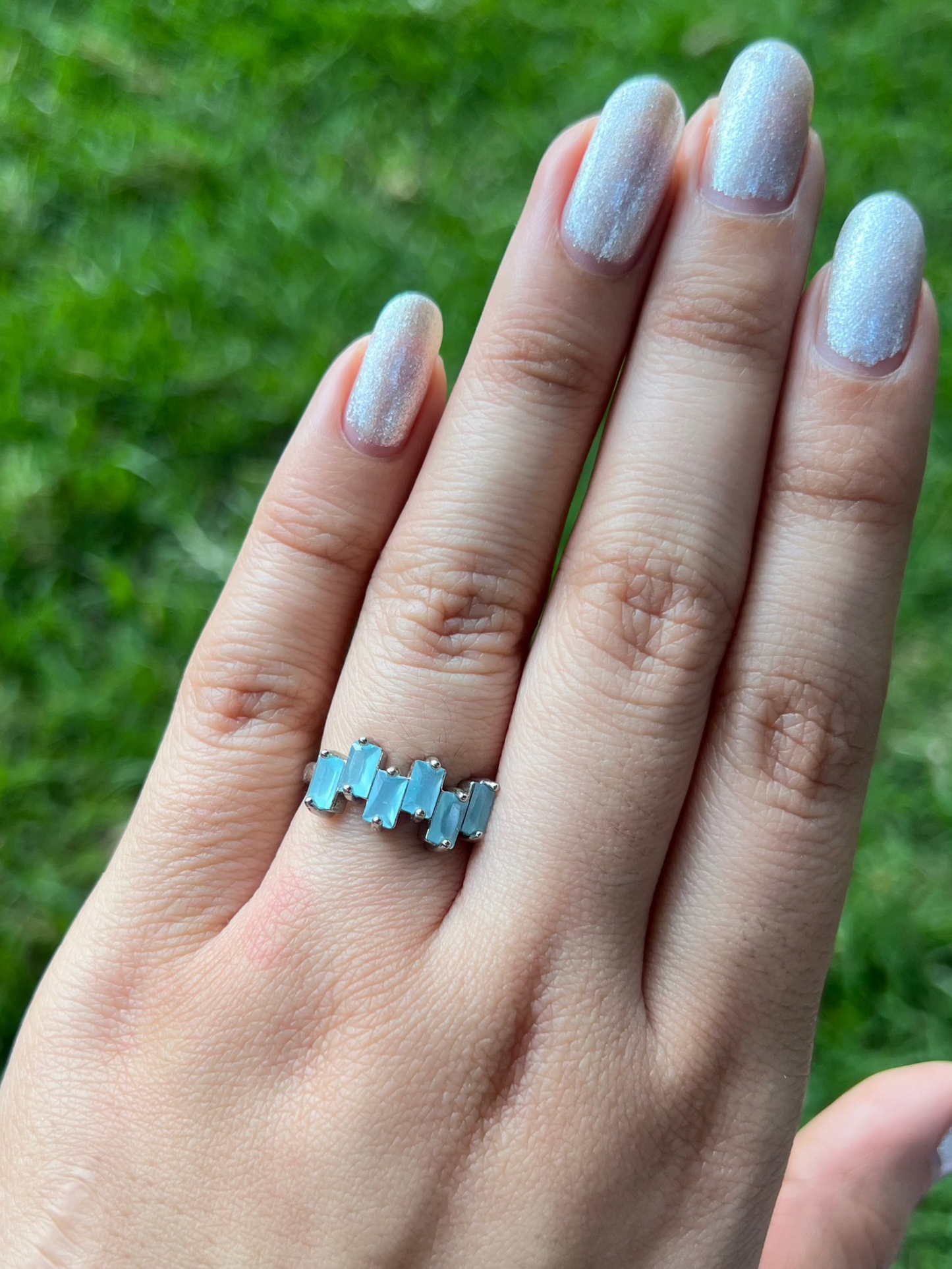 Sky Blue Bloom Ring