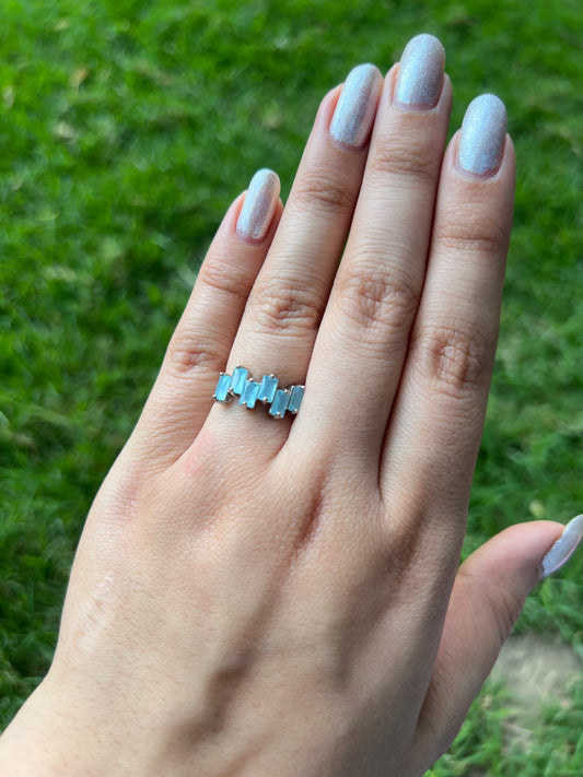 Sky Blue Bloom Ring