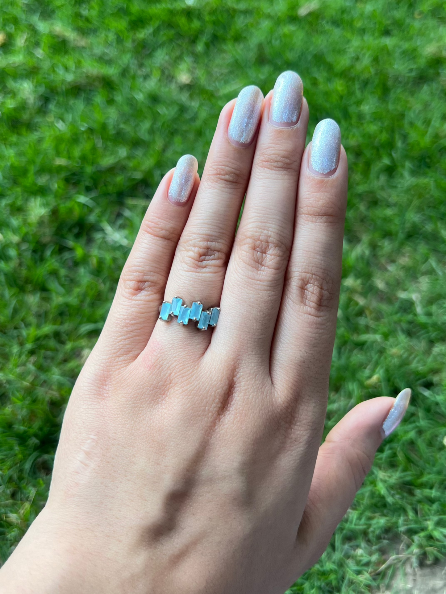 Sky Blue Bloom Ring