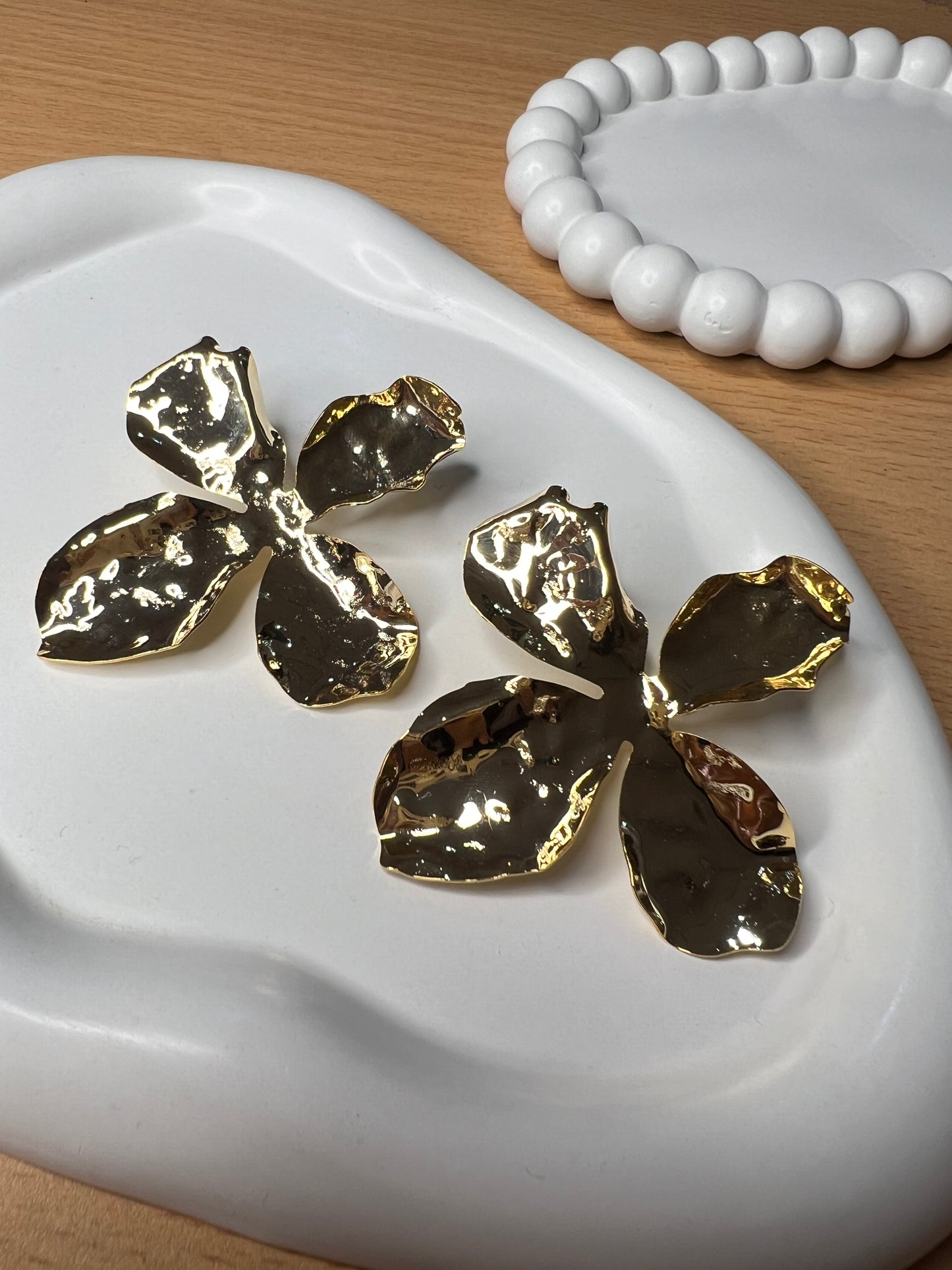 Gold Majestic Rose Earrings