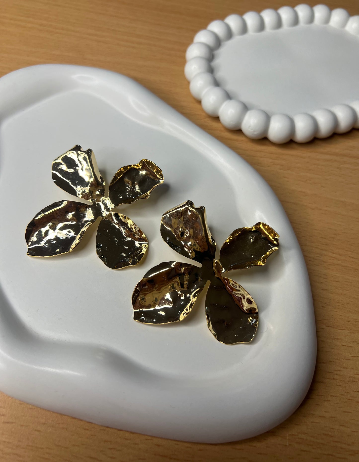 Gold Majestic Rose Earrings