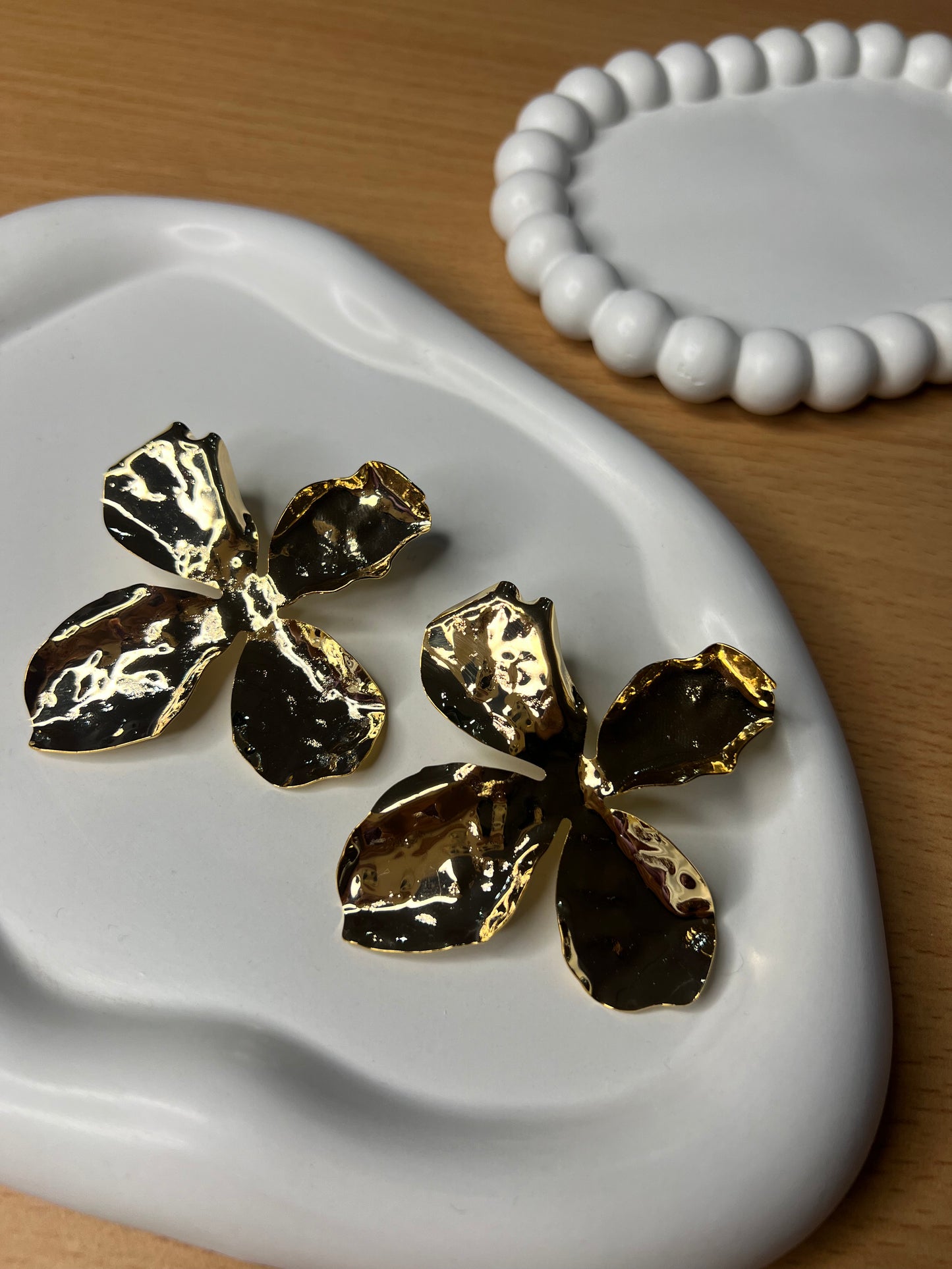 Gold Majestic Rose Earrings