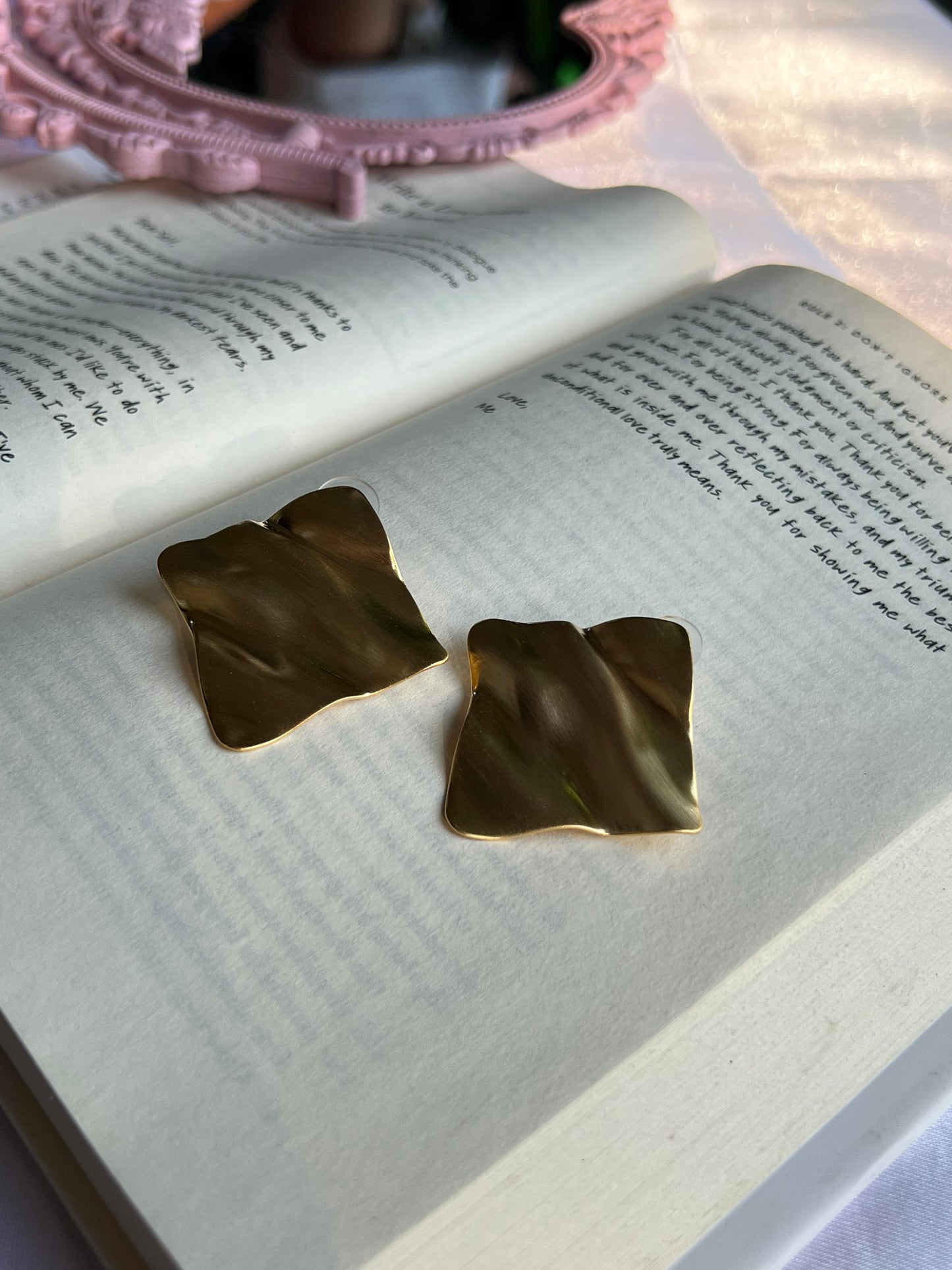 Textured Retro Square Earrings