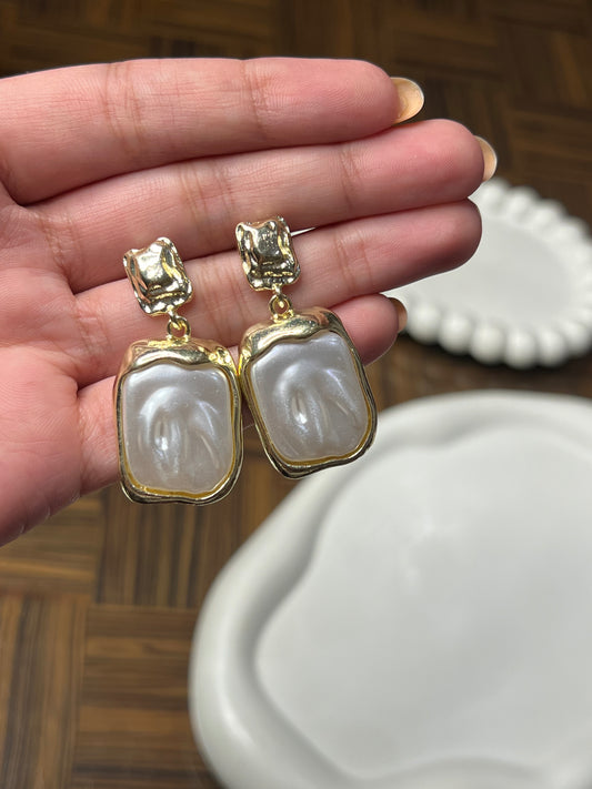 Frosted Pearl Earrings