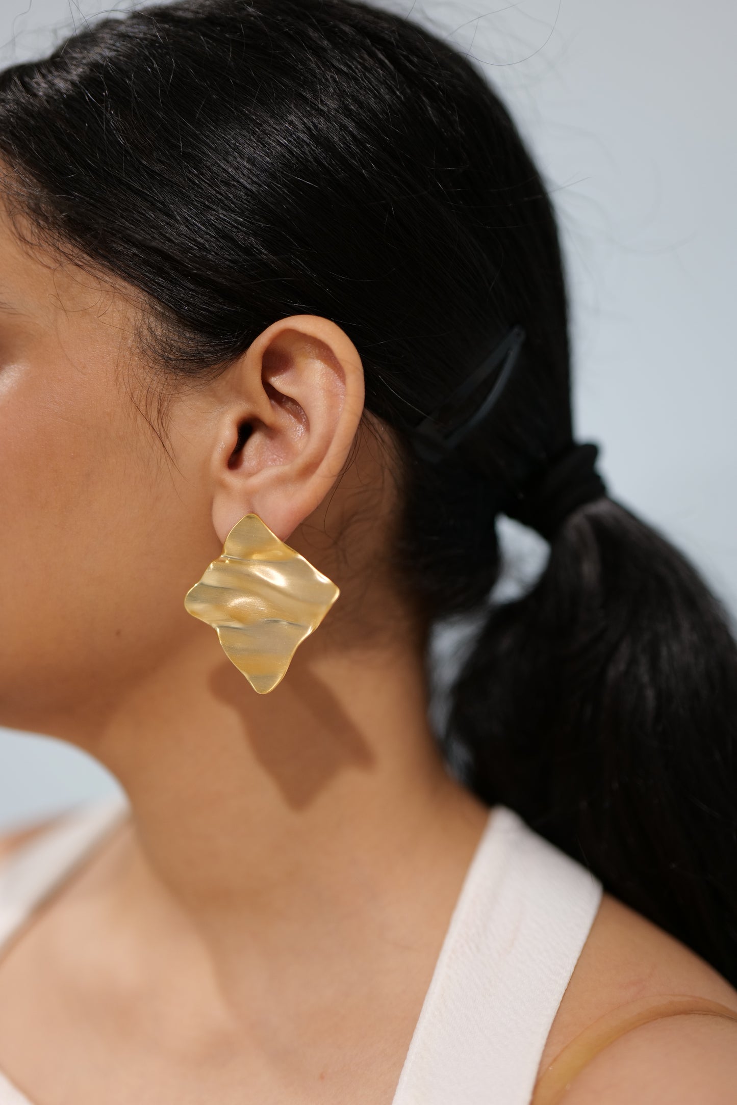 Textured Retro Square Earrings